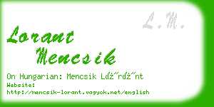 lorant mencsik business card